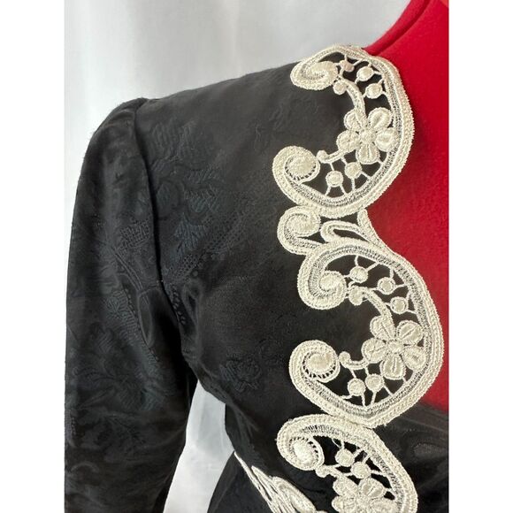 ! Vintage JM Jessica McClintock Gunne Sax 7/8 black strapless Jacket Dress set - Picture 3 of 15